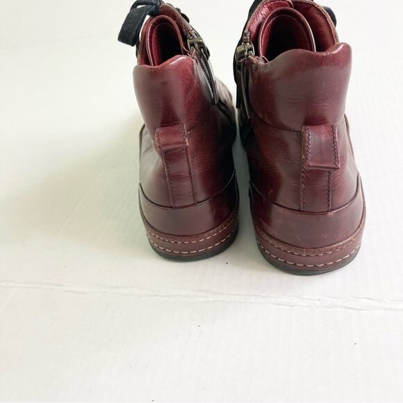Donald J. Pliner Fashion Leather Sneakers High Tops Men's Shoes size 8 Burgundy - Picture 3 of 9